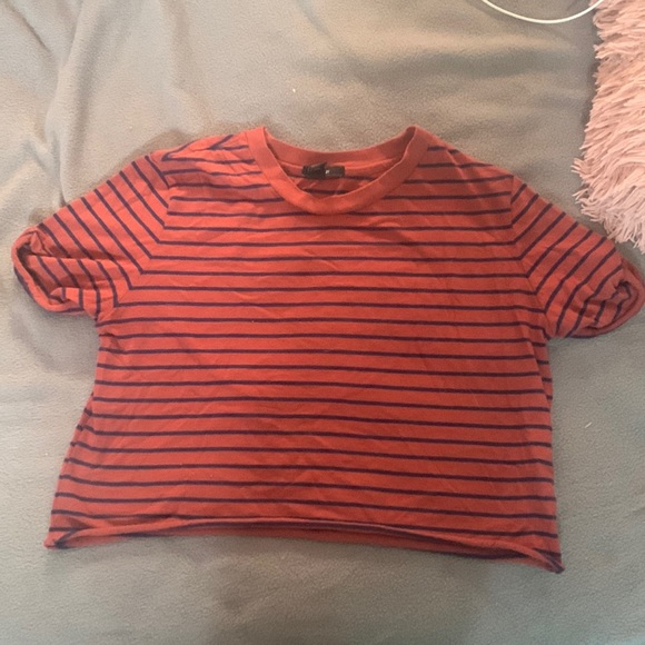 Red Stripped Crop Top - Picture 1 of 2